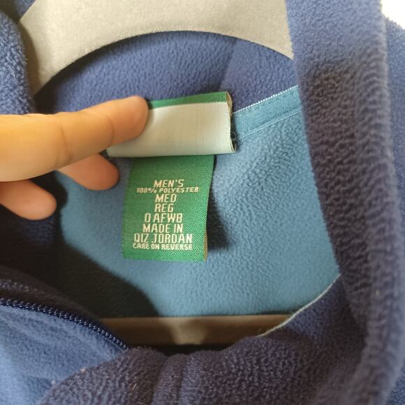 Vintage L.L. Bean Blue Full Zip Soft Fleece Vest Sleeveless Pockets Size M - Picture 7 of 9